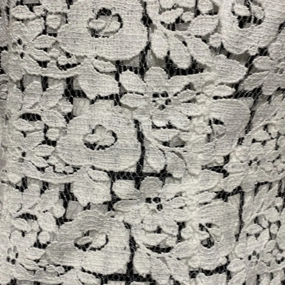 Tracy Reese White & Black Floral Lace High Low Mini Dress 0 - Picture 6 of 9